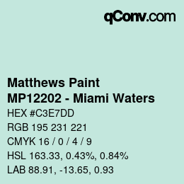 カラーコード: Matthews Paint - MP12202 - Miami Waters | qconv.com