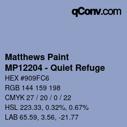 Code couleur: Matthews Paint - MP12204 - Quiet Refuge | qconv.com