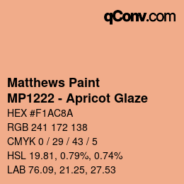 カラーコード: Matthews Paint - MP1222 - Apricot Glaze | qconv.com