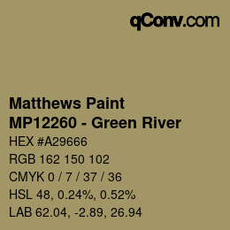 Código de color: Matthews Paint - MP12260 - Green River | qconv.com