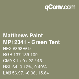 カラーコード: Matthews Paint - MP12341 - Green Tent | qconv.com