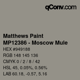 Código de color: Matthews Paint - MP12386 - Moscow Mule | qconv.com