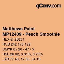 Código de color: Matthews Paint - MP12409 - Peach Smoothie | qconv.com