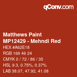 Color code: Matthews Paint - MP12429 - Mehndi Red | qconv.com