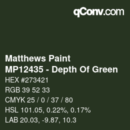カラーコード: Matthews Paint - MP12435 - Depth Of Green | qconv.com
