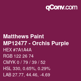 Color code: Matthews Paint - MP12477 - Orchis Purple | qconv.com