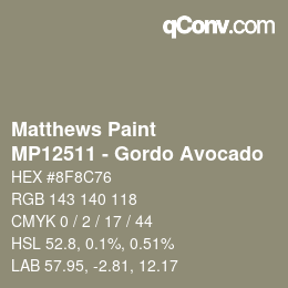 Farbcode: Matthews Paint - MP12511 - Gordo Avocado | qconv.com