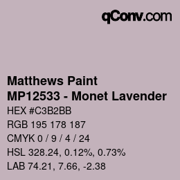 カラーコード: Matthews Paint - MP12533 - Monet Lavender | qconv.com