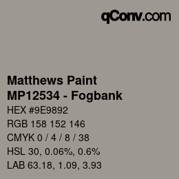 Code couleur: Matthews Paint - MP12534 - Fogbank | qconv.com