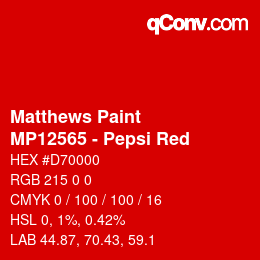 Farbcode: Matthews Paint - MP12565 - Pepsi Red | qconv.com
