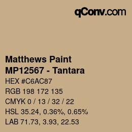 Color code: Matthews Paint - MP12567 - Tantara | qconv.com