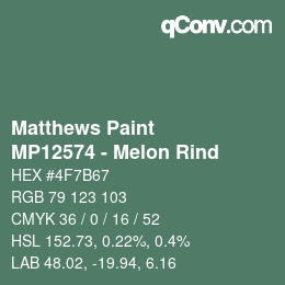 Color code: Matthews Paint - MP12574 - Melon Rind | qconv.com