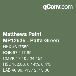カラーコード: Matthews Paint - MP12636 - Palta Green | qconv.com