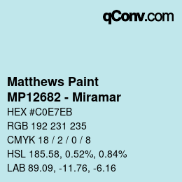 Color code: Matthews Paint - MP12682 - Miramar | qconv.com