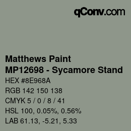 Farbcode: Matthews Paint - MP12698 - Sycamore Stand | qconv.com