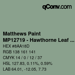 Farbcode: Matthews Paint - MP12719 - Hawthorne Leaf Green | qconv.com