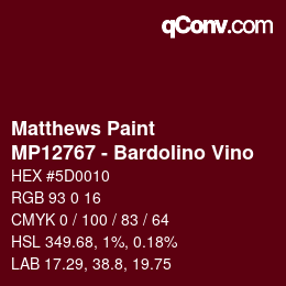 カラーコード: Matthews Paint - MP12767 - Bardolino Vino | qconv.com