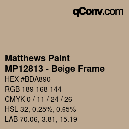 Color code: Matthews Paint - MP12813 - Beige Frame | qconv.com