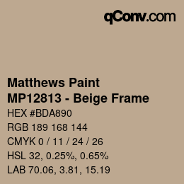 Code couleur: Matthews Paint - MP12813 - Beige Frame | qconv.com