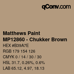 Color code: Matthews Paint - MP12860 - Chukker Brown | qconv.com