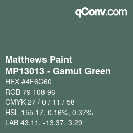 Farbcode: Matthews Paint - MP13013 - Gamut Green | qconv.com