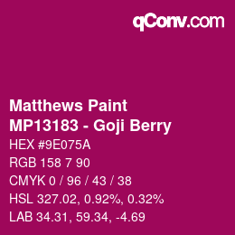 カラーコード: Matthews Paint - MP13183 - Goji Berry | qconv.com