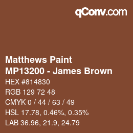 Código de color: Matthews Paint - MP13200 - James Brown | qconv.com