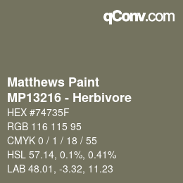 カラーコード: Matthews Paint - MP13216 - Herbivore | qconv.com