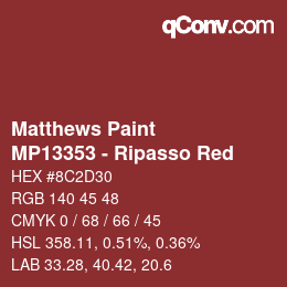 Farbcode: Matthews Paint - MP13353 - Ripasso Red | qconv.com