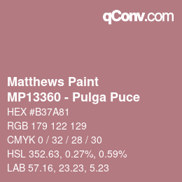 Color code: Matthews Paint - MP13360 - Pulga Puce | qconv.com