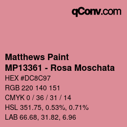 Color code: Matthews Paint - MP13361 - Rosa Moschata | qconv.com