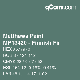 Código de color: Matthews Paint - MP13420 - Finnish Fir | qconv.com