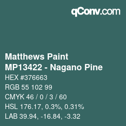Código de color: Matthews Paint - MP13422 - Nagano Pine | qconv.com