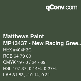 カラーコード: Matthews Paint - MP13437 - New Racing Green | qconv.com