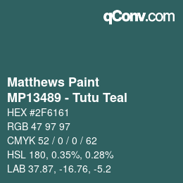 Farbcode: Matthews Paint - MP13489 - Tutu Teal | qconv.com