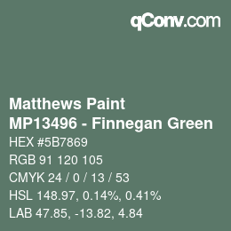カラーコード: Matthews Paint - MP13496 - Finnegan Green | qconv.com
