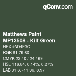カラーコード: Matthews Paint - MP13508 - Kilt Green | qconv.com