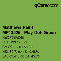 Color code: Matthews Paint - MP13525 - Play-Doh Green | qconv.com