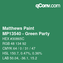 Color code: Matthews Paint - MP13540 - Green Party | qconv.com