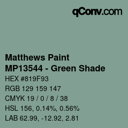 Código de color: Matthews Paint - MP13544 - Green Shade | qconv.com
