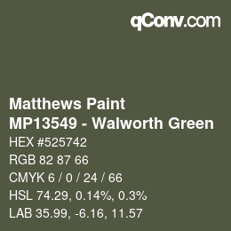 カラーコード: Matthews Paint - MP13549 - Walworth Green | qconv.com