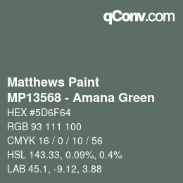 カラーコード: Matthews Paint - MP13568 - Amana Green | qconv.com