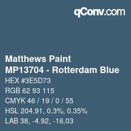 カラーコード: Matthews Paint - MP13704 - Rotterdam Blue | qconv.com