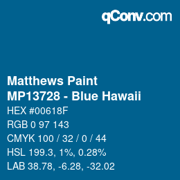 Farbcode: Matthews Paint - MP13728 - Blue Hawaii | qconv.com