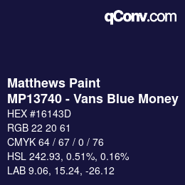 Color code: Matthews Paint - MP13740 - Vans Blue Money | qconv.com