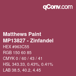 カラーコード: Matthews Paint - MP13827 - Zinfandel | qconv.com