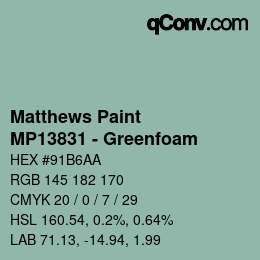 Color code: Matthews Paint - MP13831 - Greenfoam | qconv.com