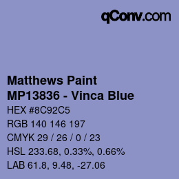 Code couleur: Matthews Paint - MP13836 - Vinca Blue | qconv.com