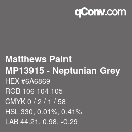 Color code: Matthews Paint - MP13915 - Neptunian Grey | qconv.com