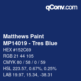 Code couleur: Matthews Paint - MP14019 - Tres Blue | qconv.com